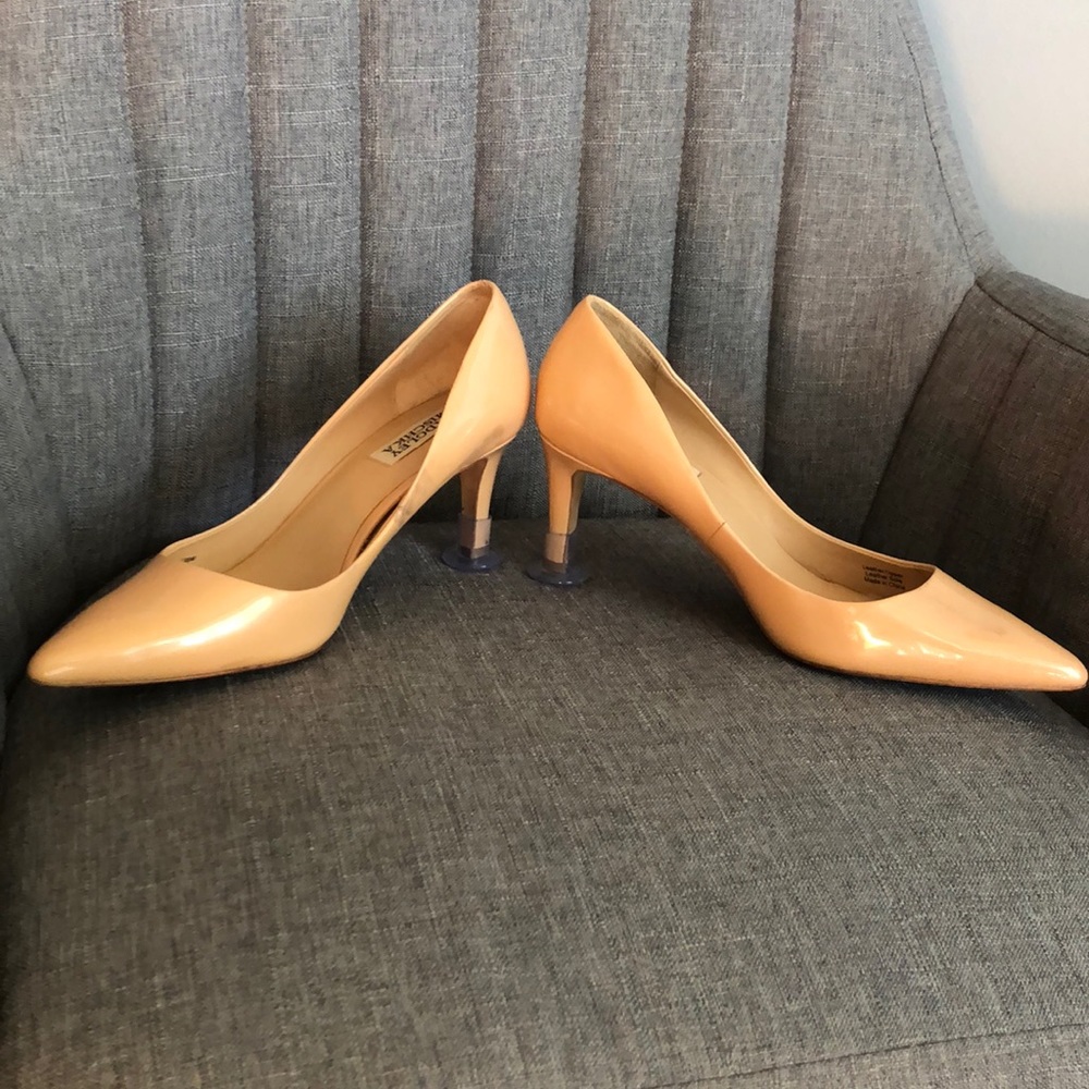 Badgley Mishka Patent Leather Heels Nude 8.5M - Picture 9 of 10